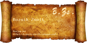 Bozsik Zsolt névjegykártya